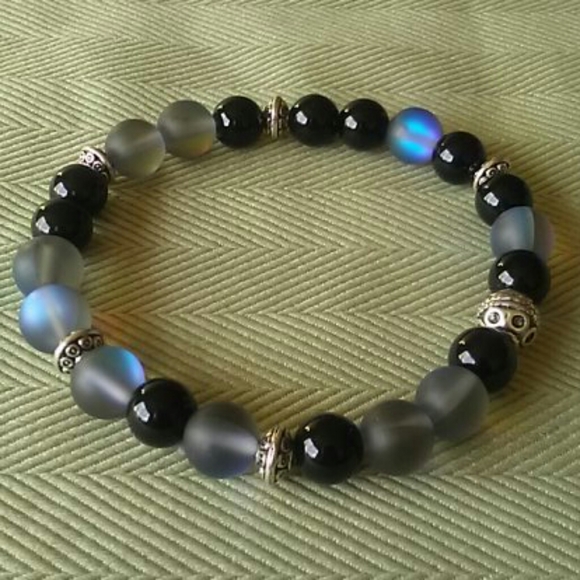 Opal Matte Gray Blue Bracelet - Picture 2 of 6